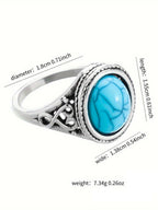 Sterling Silver Ring with Exquisite Blue Stone