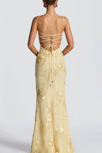 Floral Strapless Column Prom Dress