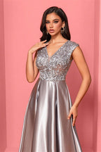V Neck Sleeveless Mermaid Prom Dress