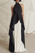 Halter Neck Pleated Prom Dress