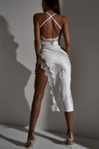 Slim-Fit Lace Trim Slip Dress
