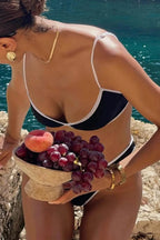 Black White Micro Bikini Set