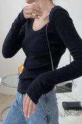 Elegant Turtleneck Bodycon Knit Top