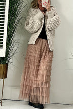 Touch of Fall Ballnoon Sleeve Loose Cardigan