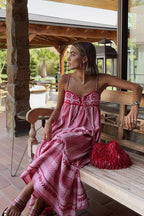 Crochet Knit Spaghetti Strap Boho Dress