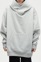 Embroidered Turtleneck Fleece Hoodie