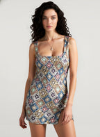 Chic Colorful Rhombus-Pattern Sequin Split Bodycon Sequin Dress