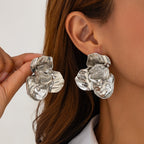 Liquid Irregular Ruched Round Earrings