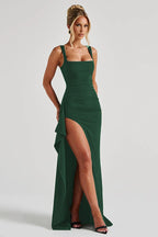 Sexy Spaghetti Strap High Slit Maxi Party Dress