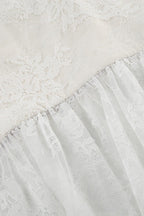 Sheer Ruched Split Cami Maxi Lace Dress