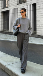 Solid Knit Crew Neck Sweater