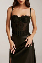 Black lace strapless top