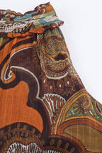 Retro Paisley Halter Neck Asymmetrical Top