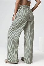 High Waist Striped Casual Pants