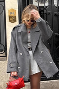 Elegant Midlength Wool Blend Coat