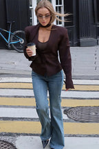 Slit V-Neck Slim Fit Blazer