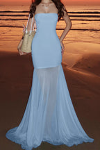 Ruched Bustier Mermaid Evening Dress