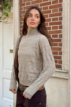 Cable Knit Round Neck Knit Top