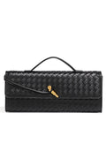 Woven Soft Leather Horizontal Square Accordion Bag