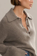 Loose Fit V Neck Knit Sweater