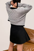 Hildagarde Grey Button-Up Cardigan