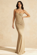 Sequin Strapless Bodycon Fish Tail Maxi Dress