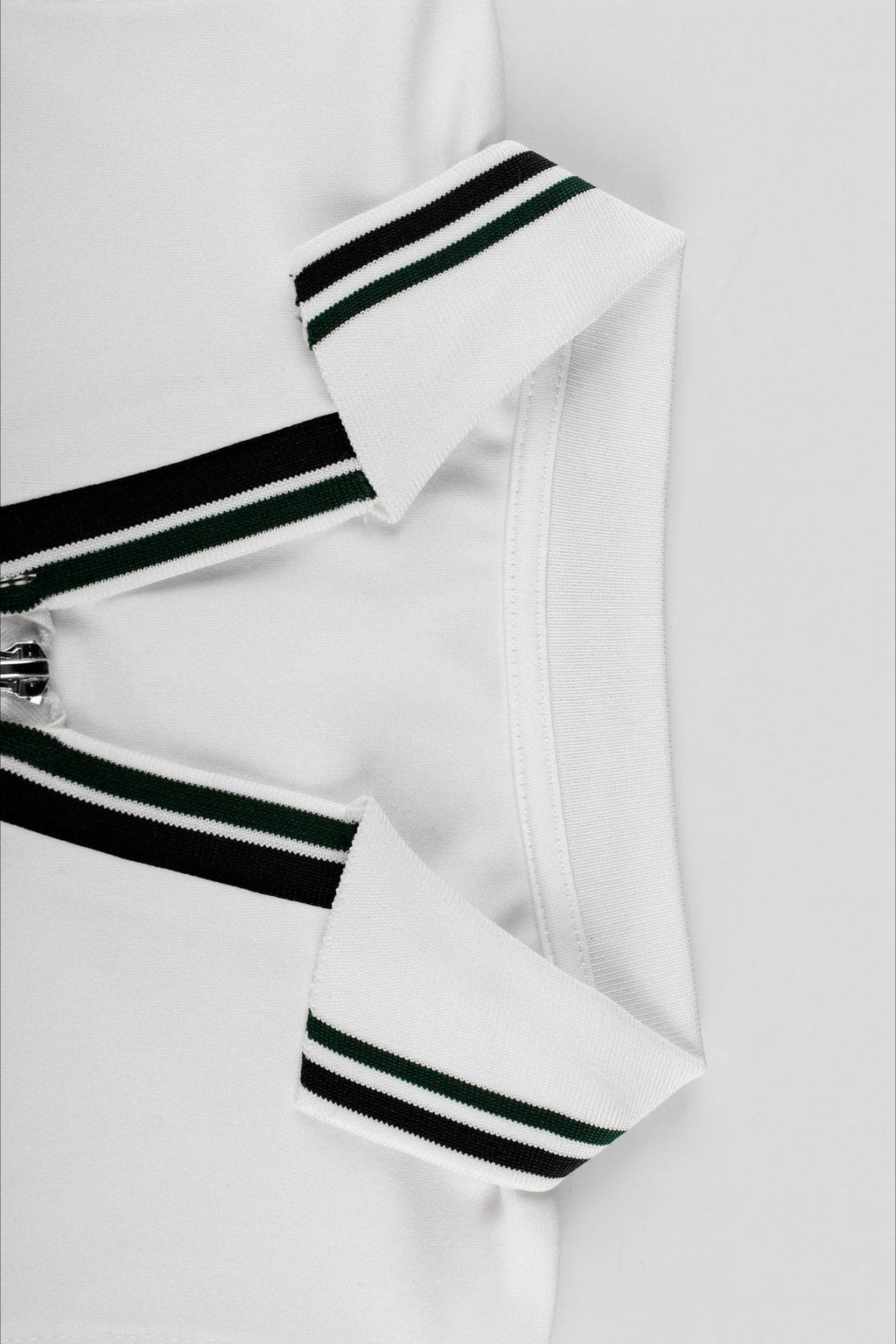 Polo Collar Stretch Fit Top Ruched Mini Skirt Set