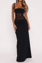 Lace Panel Sheer Cut-Out Sexy Party Dress