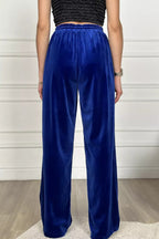 Golden Velvet Wide -legged Pants Straight Velvet Pants