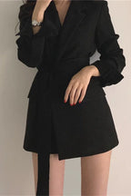 Belted Loose Fit Straight Blazer