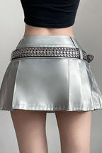 High Waist Pleated Bodycon Skirt
