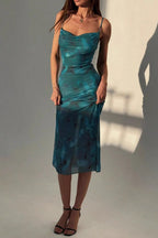 Strap Slim Bodycon Midi Floral Dress