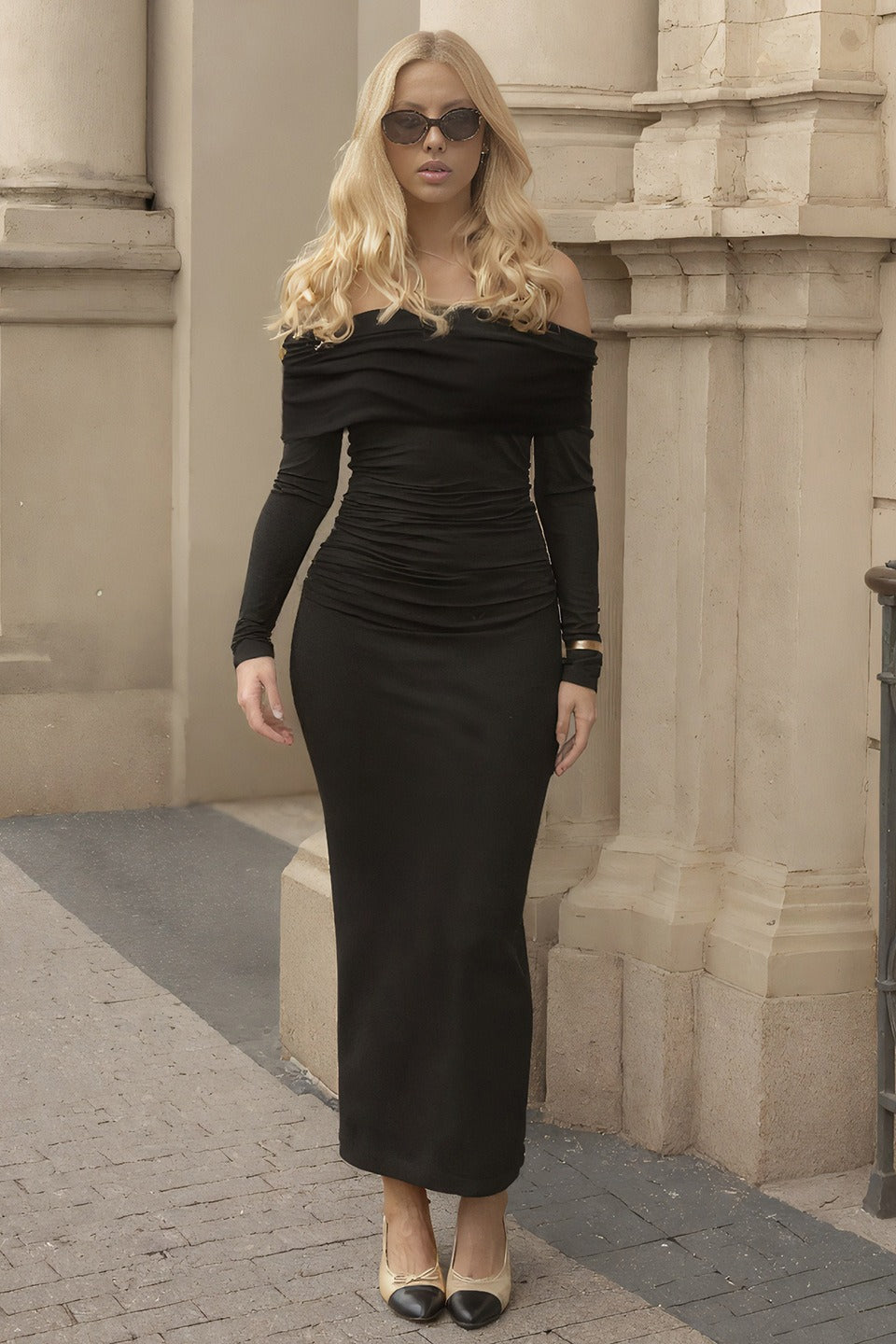 Elegant Ruched OffShoulder Birthday Dress