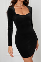 Velvet Wrap Mini Bodycon Silk Dress