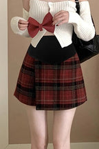 Red Plaid A-Line Skirt
