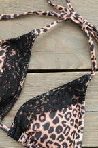 Leopard Lace Three Piece Swim Set
