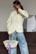 V-neck Floral Loose Chic Blazer Coat
