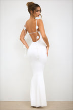 Strappy 3D Floral Maxi Party Dress