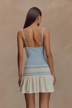 Color Block Strapless Bodycon Mini Dress