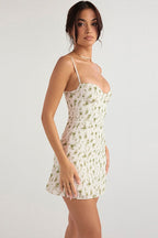 Printed Strap Slim Mini Floral Dress