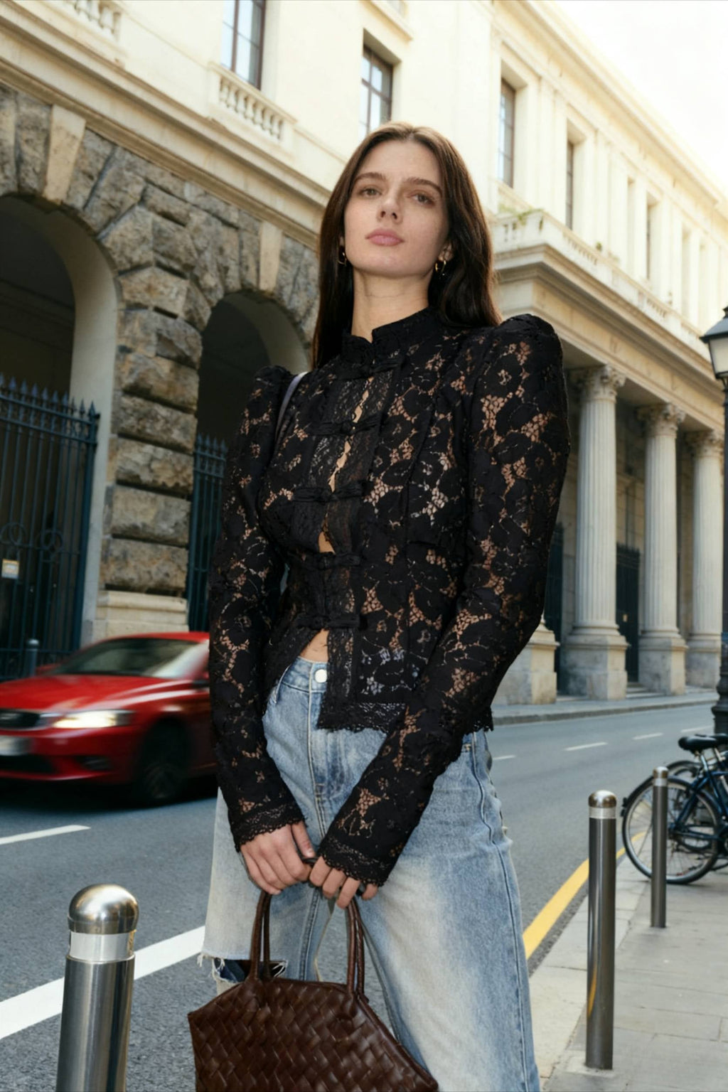 Lace Hollow See-Through Cardigan
