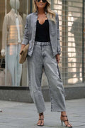 Casual Meetup Washed Denim Mid Rise Pocketed Barrel Jeans