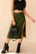 JuliaFashionCasual Street Wear Elastic Split Midi Skirt