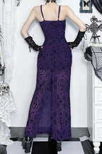 Sheer Floral Strap Gothic Dress