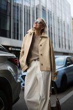 Trendy Khaki Long Sleeve Jacket
