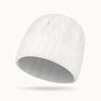 Solid Color Ribbed Ponytail Beanie Hat