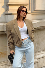 Vintage Plaid Cropped Coat