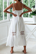 Lace Trim Sheer Flowy Boho Dress