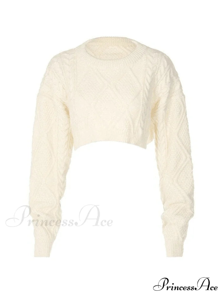 Cable Knit Graceful Crop Cami Top