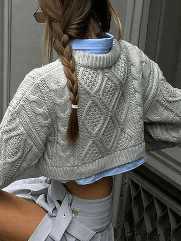 Cable Knit Graceful Crop Cami Top